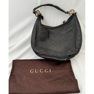 Gucci Guccissima Hobo GG Leather Twins Medium Shoulder Bag Brown